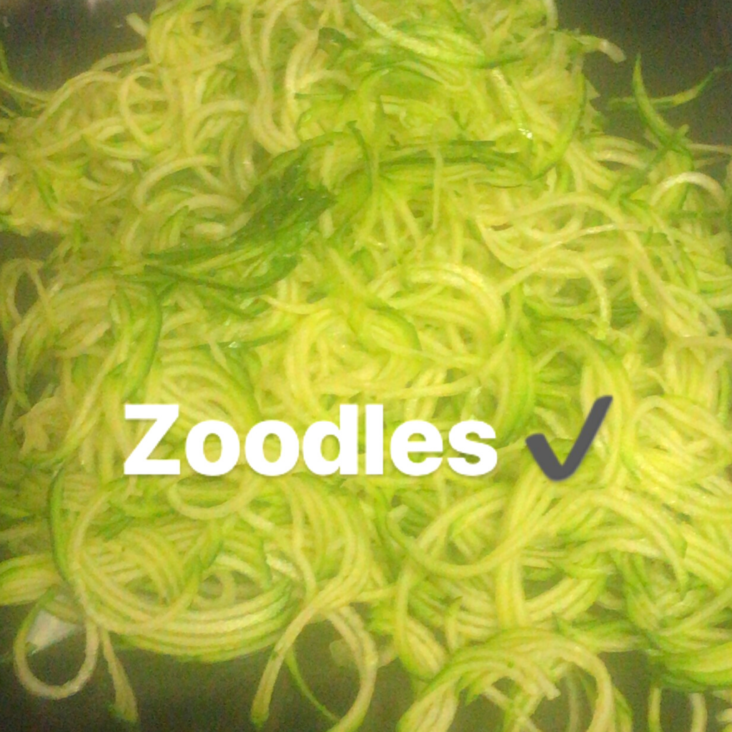Zucchini Noodles in a Ground Turkey Marinara Sauce Recipe. Spiralized Zucchini.