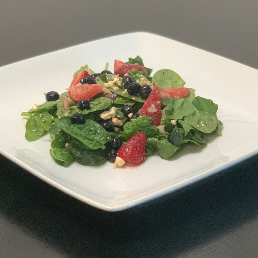 4 Healthy Fourth of July Recipes. Strawberry and Blueberry Spinach Salad. 