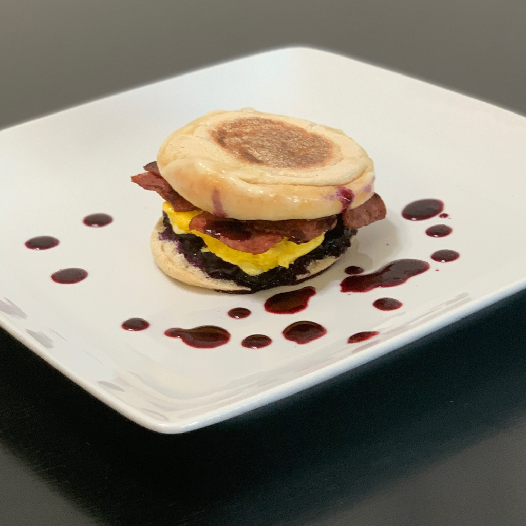 Blueberry Egg and Havarti English Muffin 